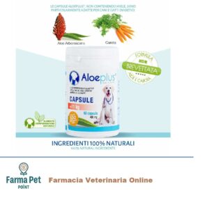 ALOEPLUS CAPSULE CANI GATTI +11KG con Aloe Arborescens e Carota sono un potente rimedio naturale hanno effetti positivi sulla salute del cane e gatto