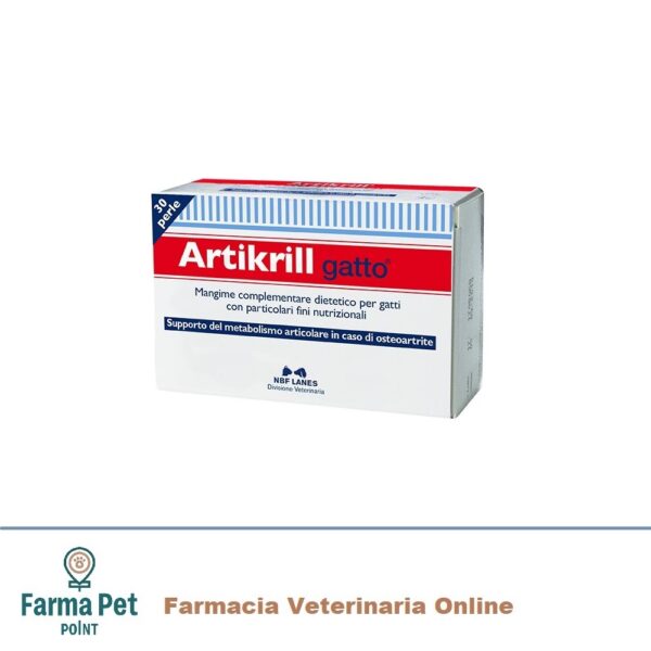 ARTIKRILL GATTO 30 PERLE Aiuta a ridurre i sintomi dell’osteoartrosi nel gatto anziano e ad ottenere un effetto dimagrante, utile per la riabilitazione