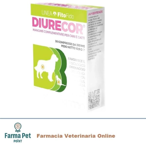 DIURECOR 30 COMPRESSE mangime complementare per cani e gatti è indicato per mantenere la normale funzionalità di reni e fegato