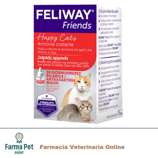 FELIWAY FRIENDS RICARICA 48ML Questo accessorio per gatti è stato progettato per ridurre la frequenza dei segni di tensione nelle famiglie con più gatti.