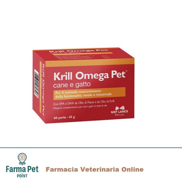 Krill Omega Pet 60 Perle Mangime complementare per cani e gatti, adiuvante nel trattamento di malattie infiammatorie o degenerative